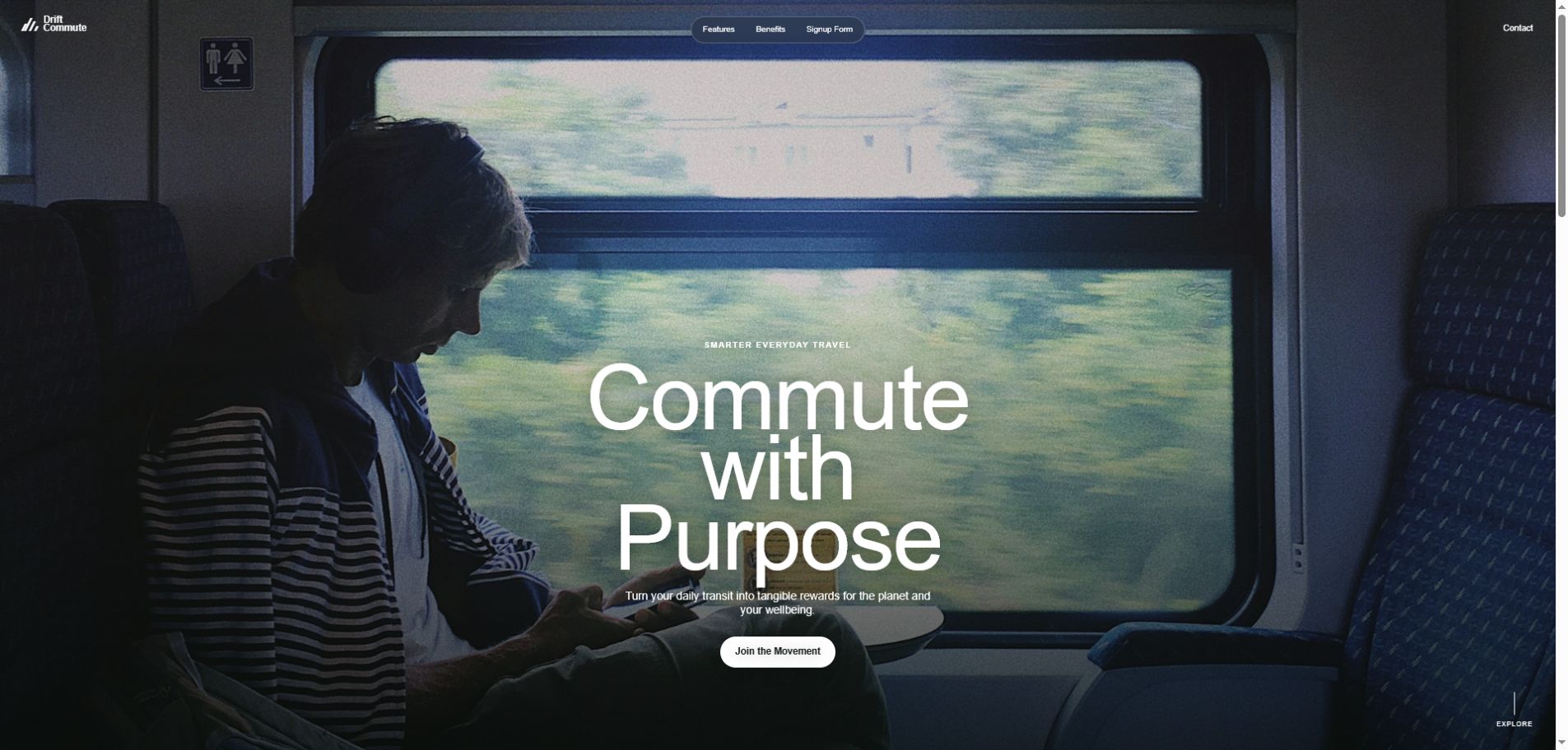 Sustainable commute platform responsive web design concept
