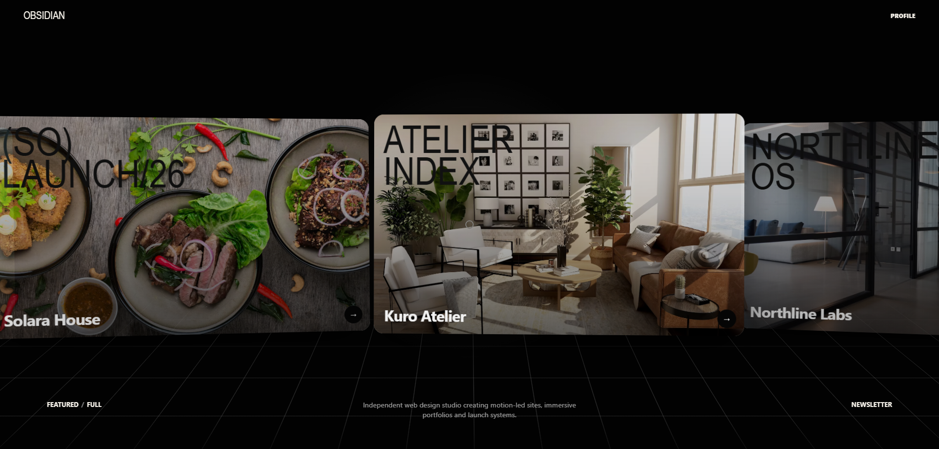 Premium motion studio responsive web design concept