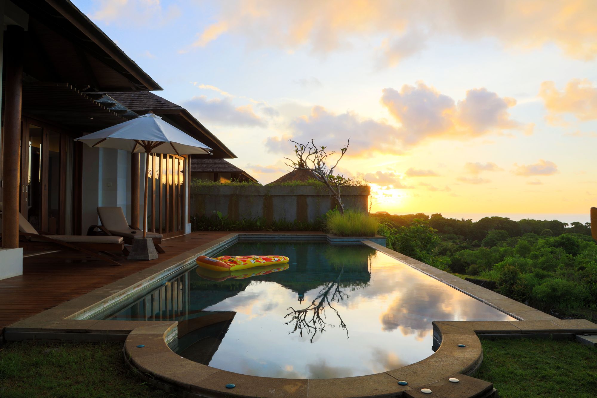 Infinity pool at sunset